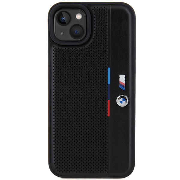 Carcasa BMW Perforated Tricolor Line compatibila cu iPhone 15 / 14 / 13, Negru 1 Lerato.ro