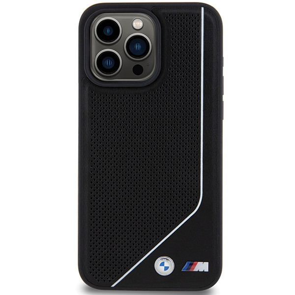 Carcasa BMW Perforated Twisted Line cu MagSafe compatibila cu iPhone 15 Pro Max, Negru 1 Lerato.ro