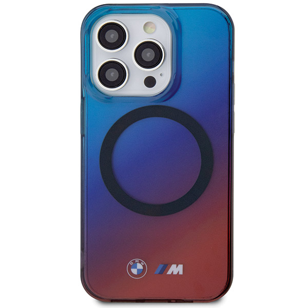 Carcasa BMW M Gradient cu MagSafe compatibila cu iPhone 15 Pro Max, Rosu / Albastru 1 Lerato.ro