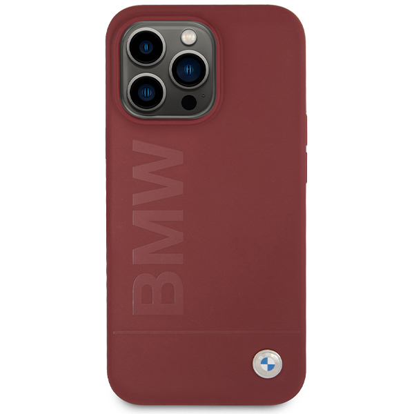 Carcasa BMW Silicone Big Logo cu MagSafe compatibila cu iPhone 15 Pro Max, Rosu 1 Lerato.ro