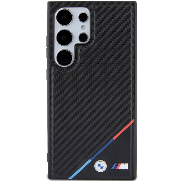 Carcasa BMW Carbon Tricolor Line MagSafe compatibila cu Samsung Galaxy S24 Ultra, Negru 1 Lerato.ro