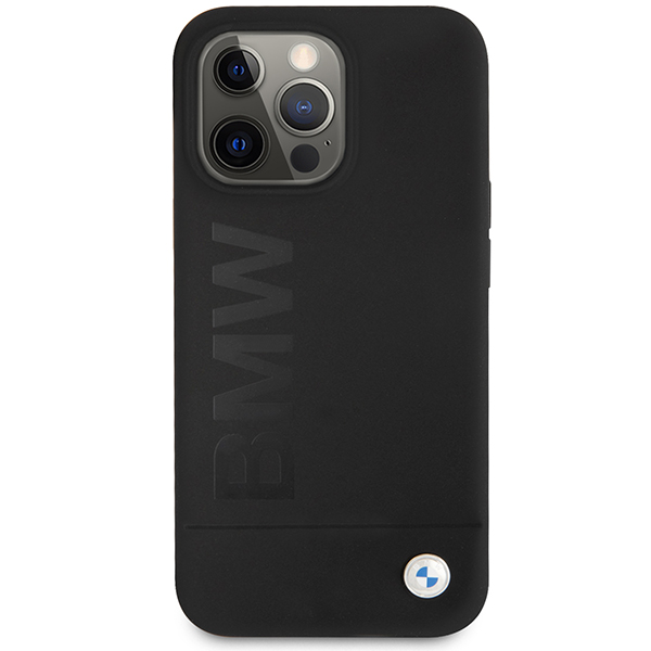 Carcasa BMW Silicone Signature Logo compatibila cu iPhone 13 / 13 Pro, Negru 1 Lerato.ro