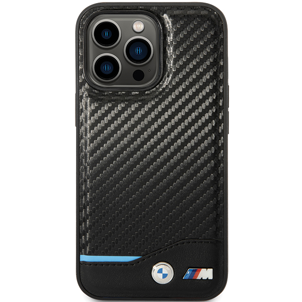 Carcasa BMW Leather Debossed Lines compatibila cu iPhone 13 / 14 / 15, Negru 1 Lerato.ro