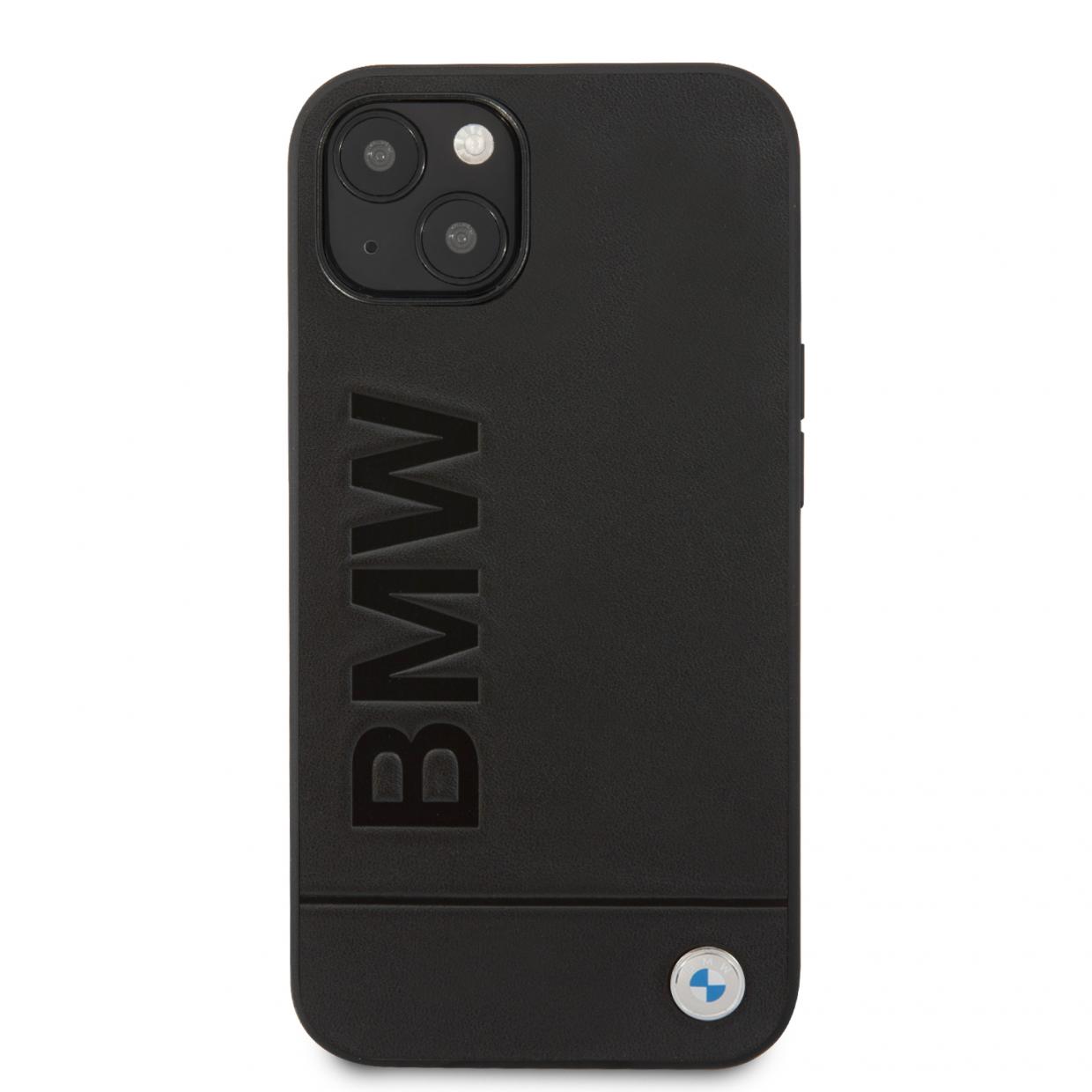 Carcasa BMW Leather Stamp compatibila cu iPhone 13 / 14 / 15, Negru 1 Lerato.ro