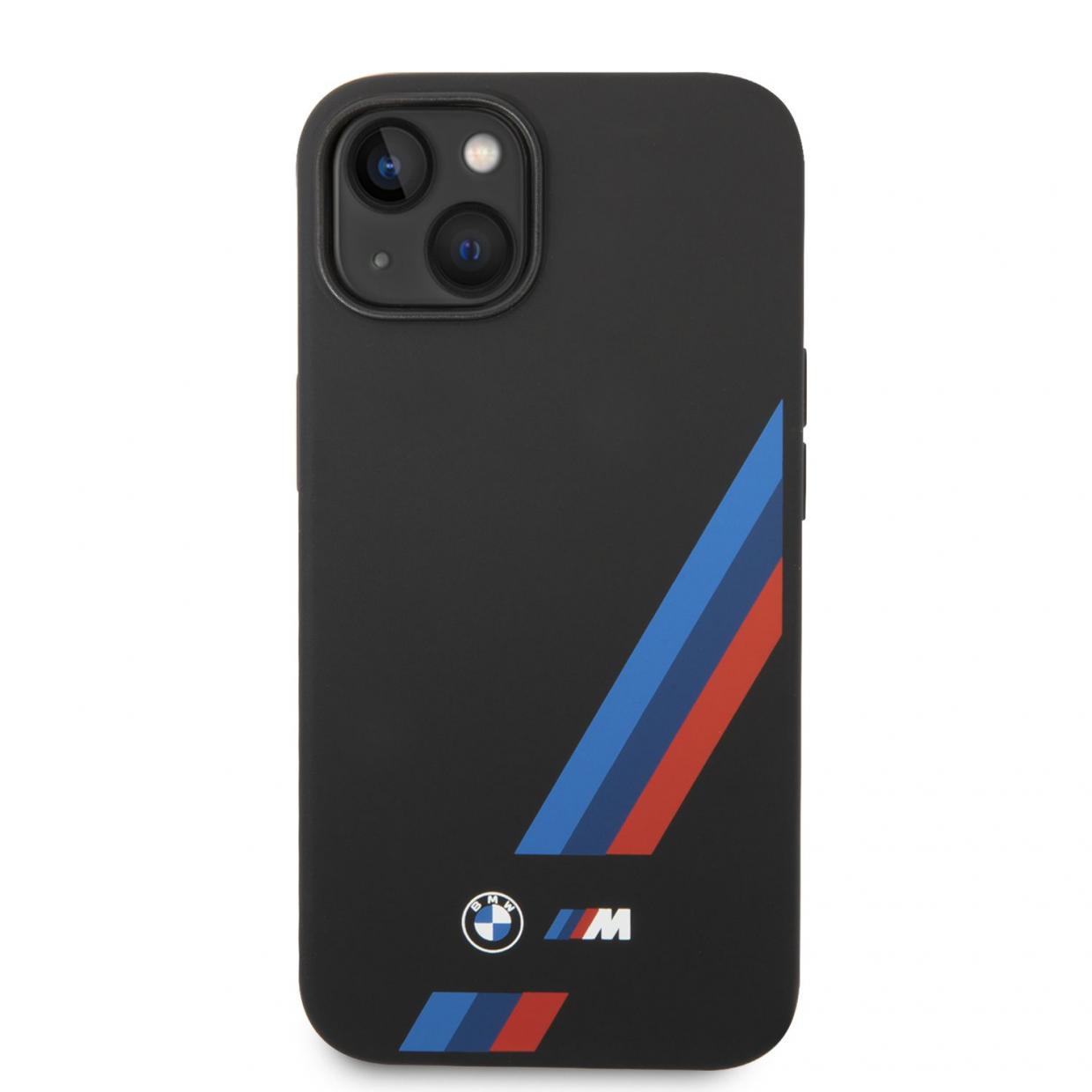 Carcasa BMW Silicon Slanted Stripes compatibila cu iPhone 13 / 14 / 15, Negru 1 Lerato.ro