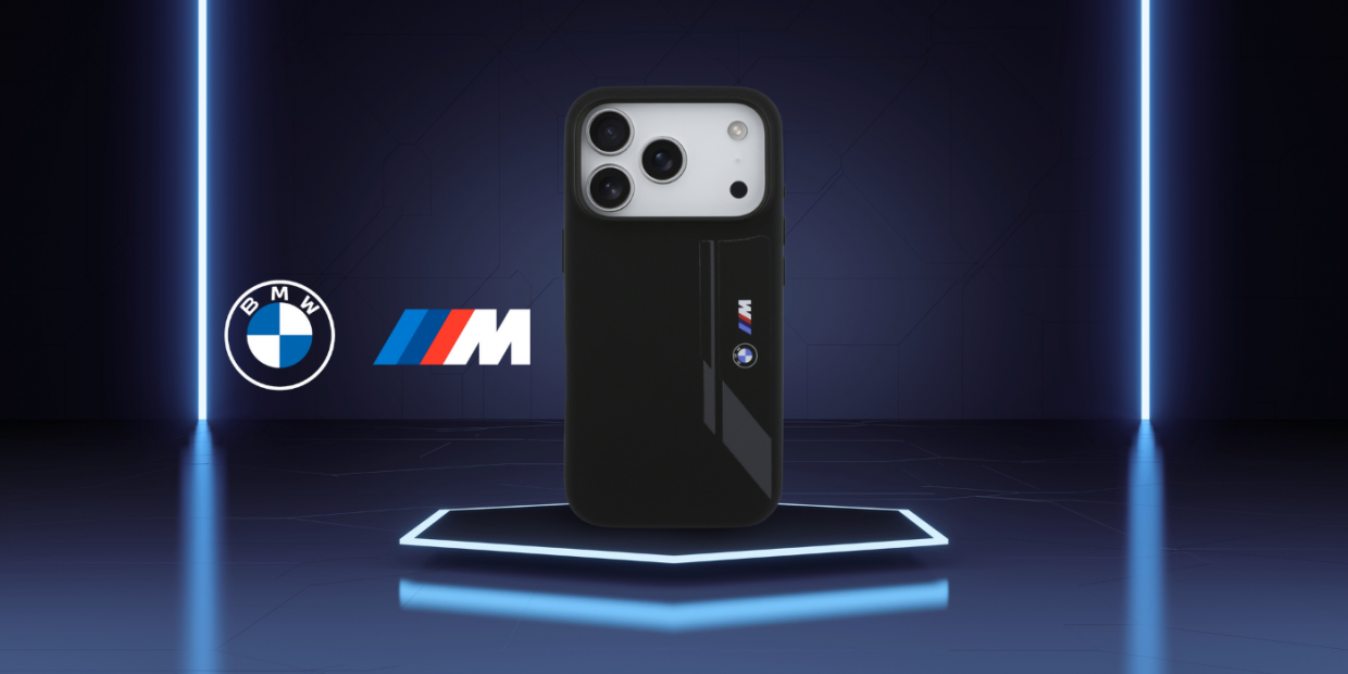 Carcasa BMW M Silicon Vertical Logo cu MagSafe compatibila cu iPhone 17 Pro, Negru 1 Lerato.ro