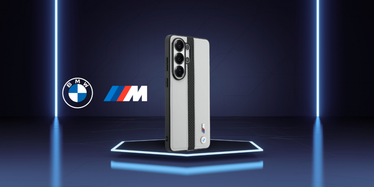 Carcasa BMW Perforated Stripe Logo cu MagSafe compatibila cu Samsung Galaxy S26 Ultra, Gri 1 Lerato.ro