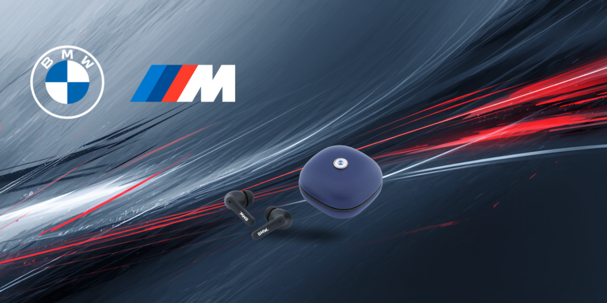 Casti wireless TWS BMW Leather Metal Logo, ENC, Bluetooth 5.4, 310 mAh, USB-C, Albastru 1 Lerato.ro