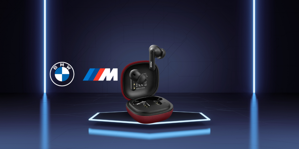 Casti wireless TWS BMW Leather Metal Logo, ENC, Bluetooth 5.4, 310 mAh, USB-C, Rosu 1 Lerato.ro