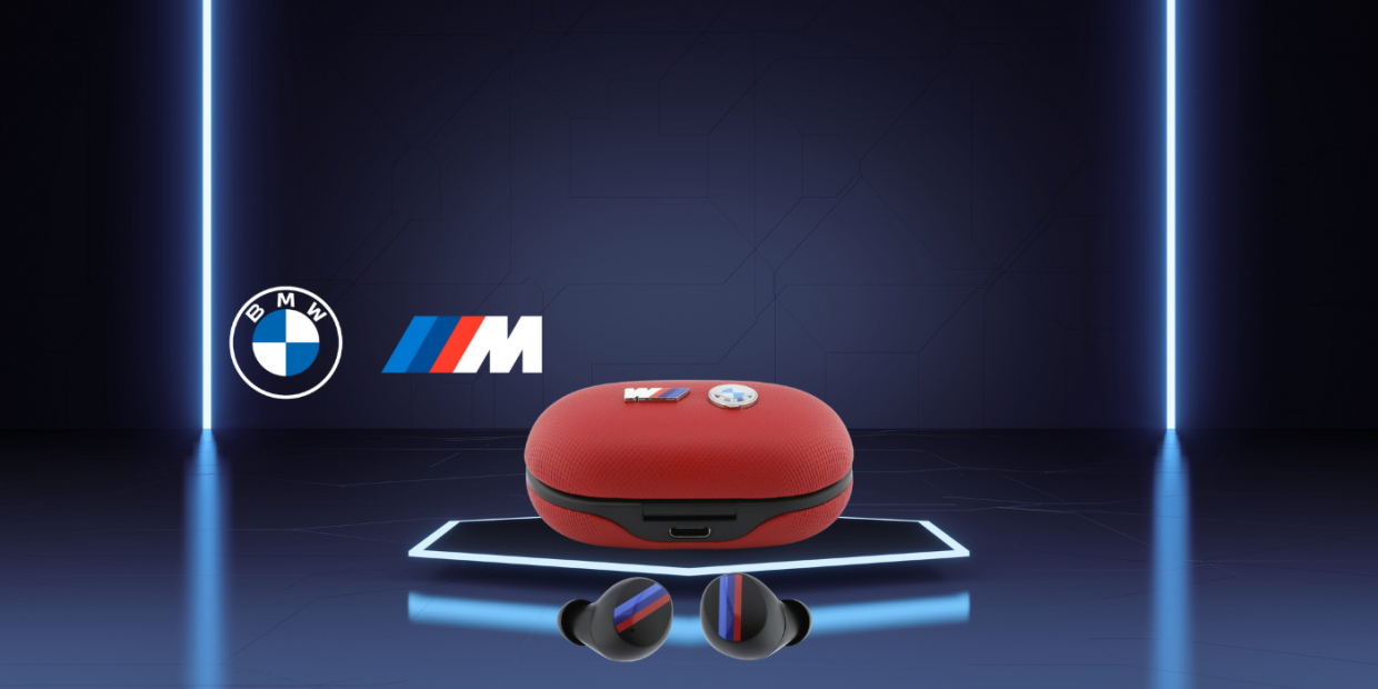 Casti wireless TWS BMW Metal Logo, ENC, Bluetooth 5.3, 300mAh, Autonomie 30h, USB-C, IPX5, Rosu 1 Lerato.ro