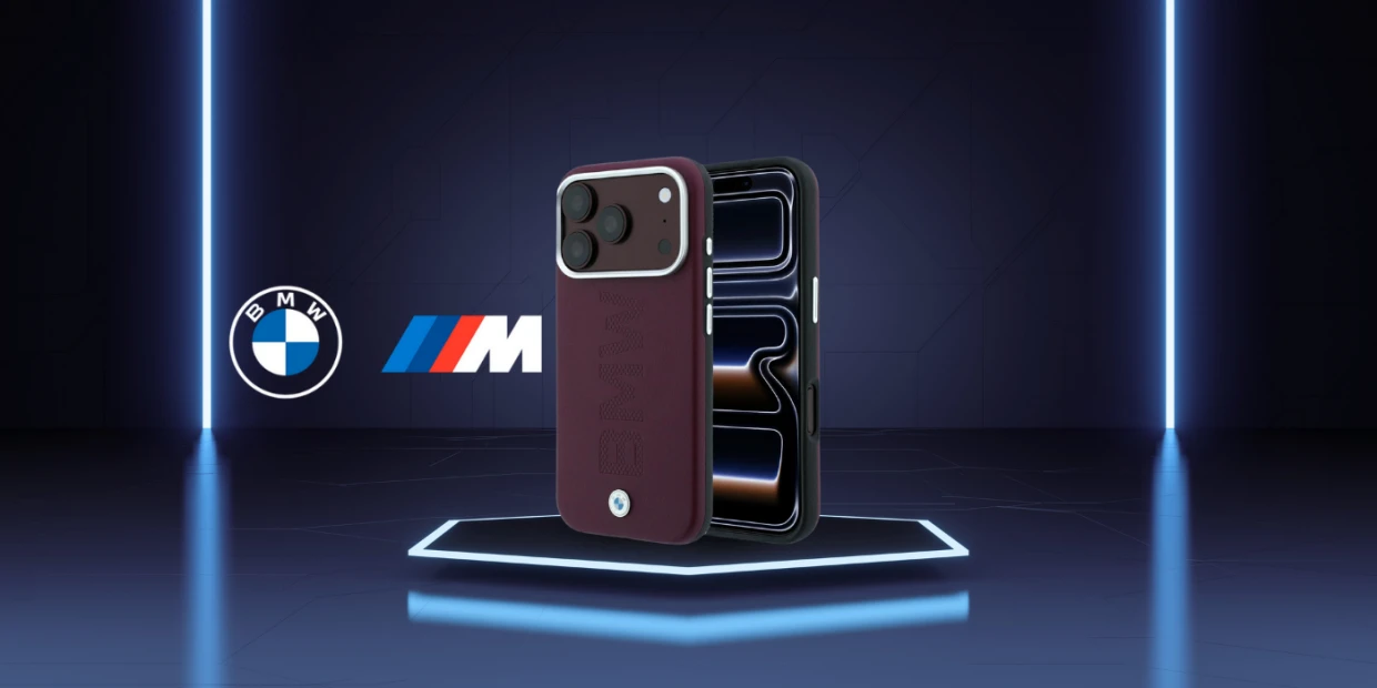 Husa BMW Sign Centered Deboss cu MagSafe compatibila cu iPhone 18 Pro / 17 Pro, Burgundy 1 Lerato.ro