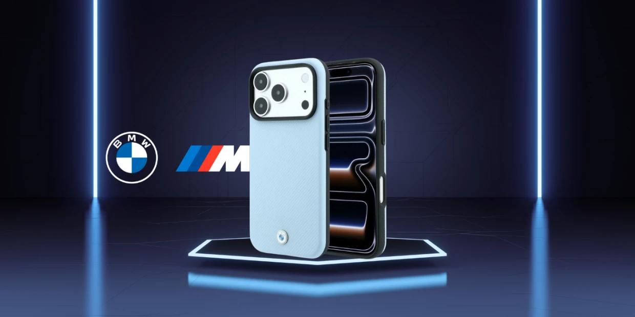 Husa BMW Kevlar Metal Logo cu MagSafe compatibila cu iPhone 18 Pro Max / 17 Pro Max, Albastru 1 Lerato.ro