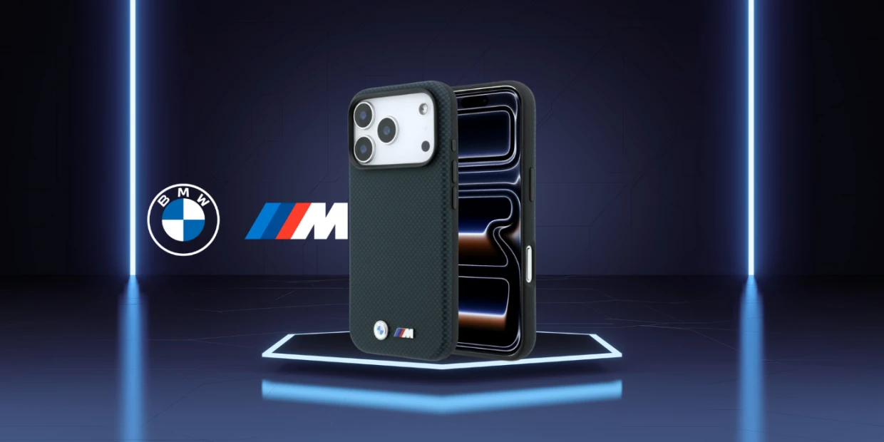Husa BMW M Quadrille Kevlar Metal Logo cu MagSafe compatibila cu iPhone 18 Pro Max / 17 Pro Max, Navy Blue 1 Lerato.ro