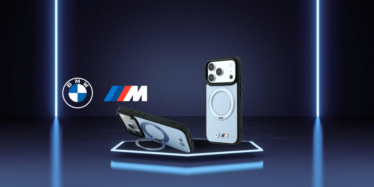 Husa BMW Kevlar Ring Stand 360 cu MagSafe compatibila cu iPhone 18 Pro / 17 Pro, Albastru 1 Lerato.ro