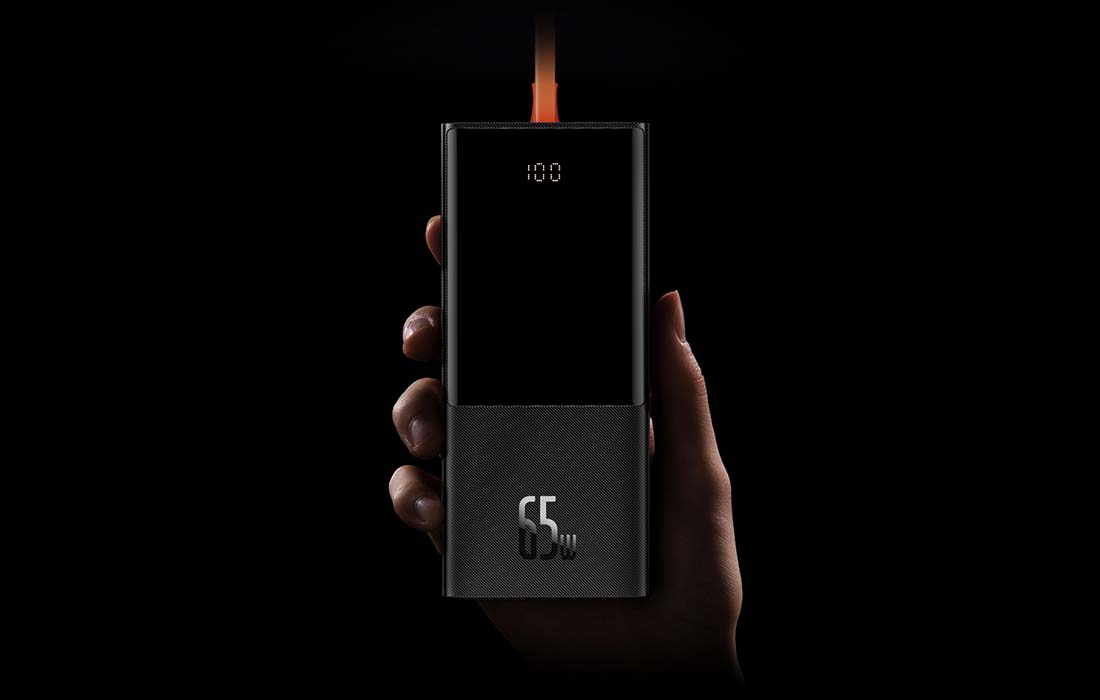Baterie externa portabila Baseus Elf Digital Display, USB-C si 2x USB, 20000 mAh, 65W, Cablu USB-C atasat, Negru 1 Lerato.ro