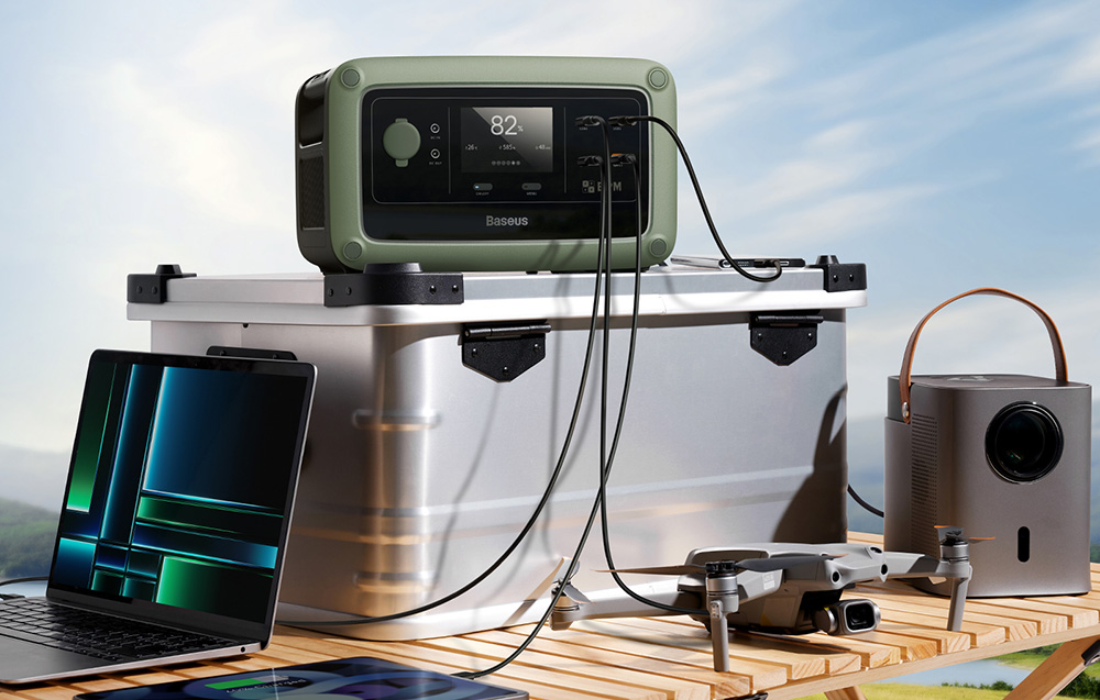 Baterie externa Baseus Energy Stack, 180000 mAh, 600W, 8 Porturi, Display, Verde 1 Lerato.ro