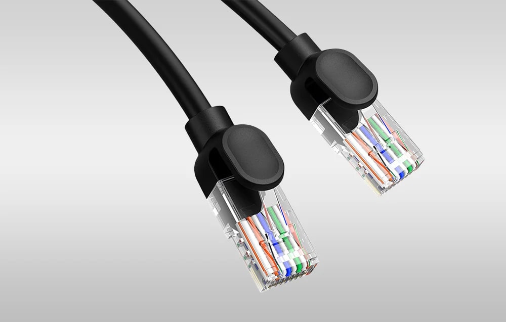 Cablu retea Baseus Ethernet, Round, Cat. 5, Mufat 2xRJ45, UTP, Lungime 3 m, 1Gbps, Negru 1 Lerato.ro