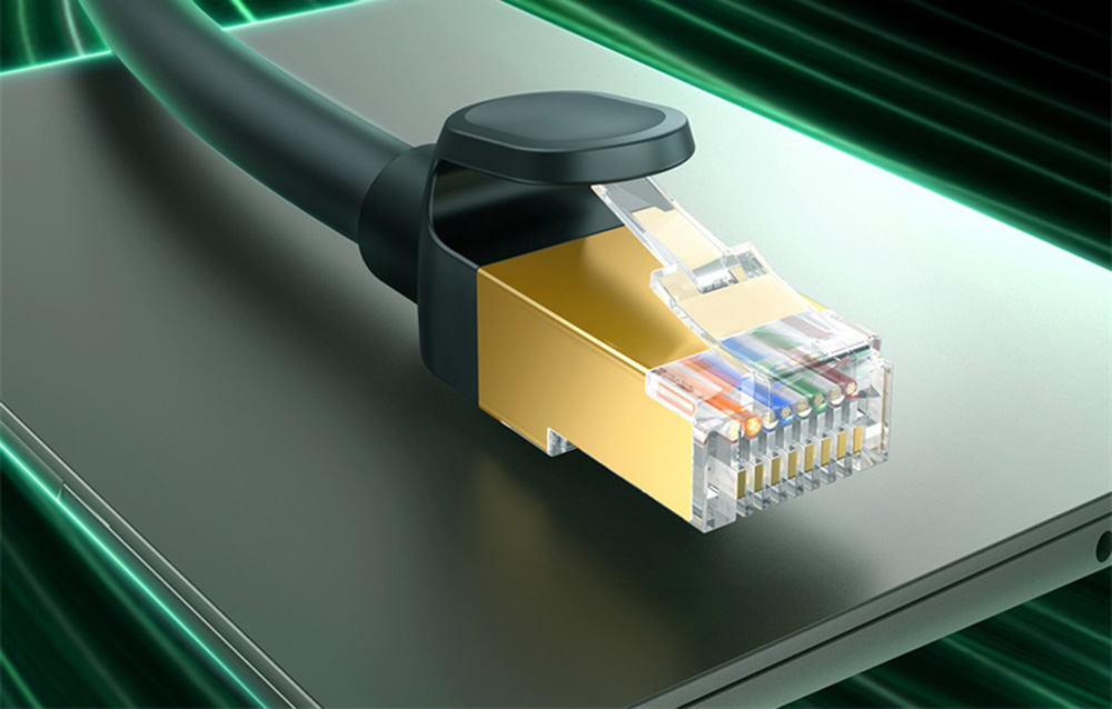 Cablu retea Baseus Ethernet, Cat. 8, Mufat 2xRJ45, Lungime 8 m, 40Gbps, Negru 1 Lerato.ro