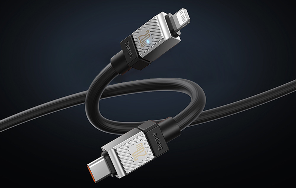 Cablu pentru incarcare si transfer de date Baseus CoolPlay, USB Type-C/Lightning, 20W, 2.4A, 1m, Negru 1 Lerato.ro