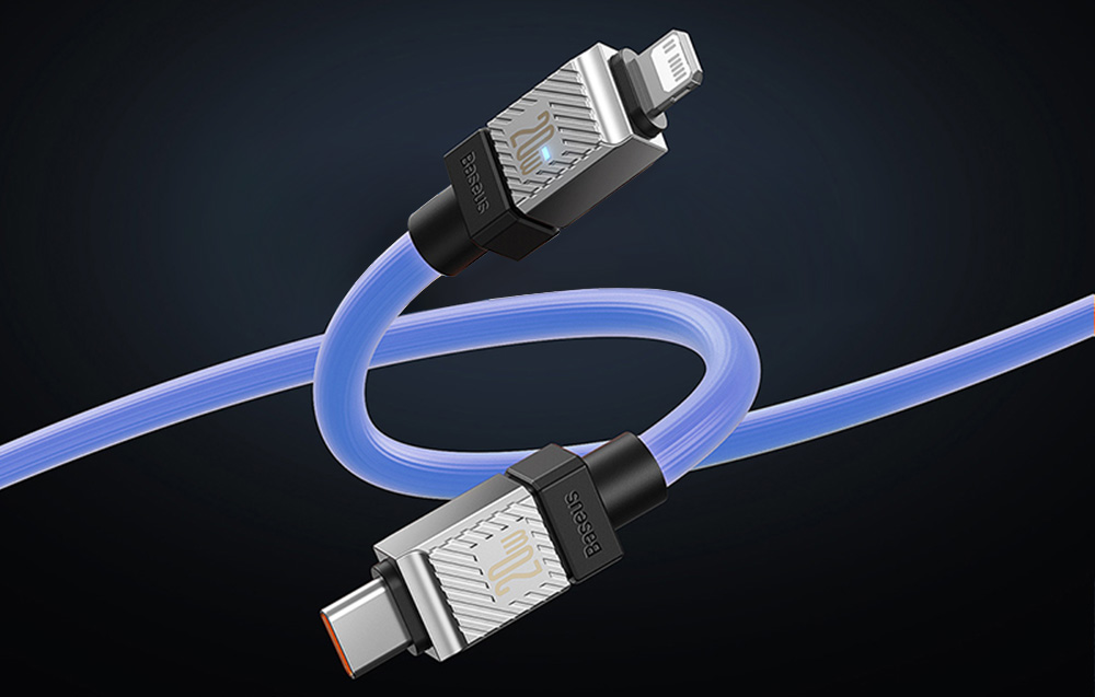 Cablu pentru incarcare si transfer de date Baseus CoolPlay, USB Type-C/Lightning, 20W, 2.4A, 2m, Mov 1 Lerato.ro