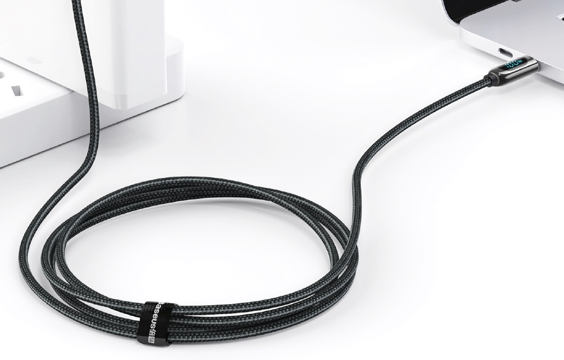 Cablu pentru incarcare si transfer de date Baseus Display, 2x USB Type-C, 100W, 5A, 2m, Negru 1 Lerato.ro