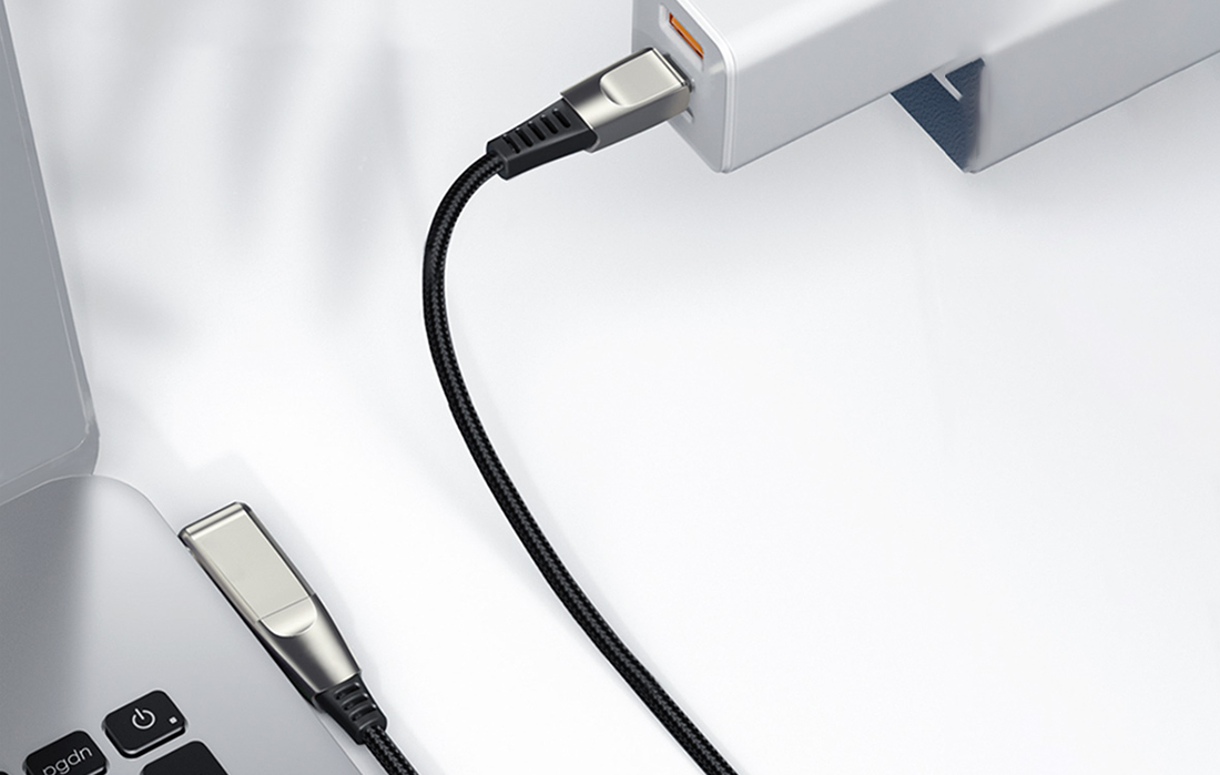 Cablu pentru incarcare si transfer de date Baseus Flash, 2x USB Type-C, adaptor Lenovo, Quick Charge 3.0, 100W, 2m, Gri 1 Lerato.ro