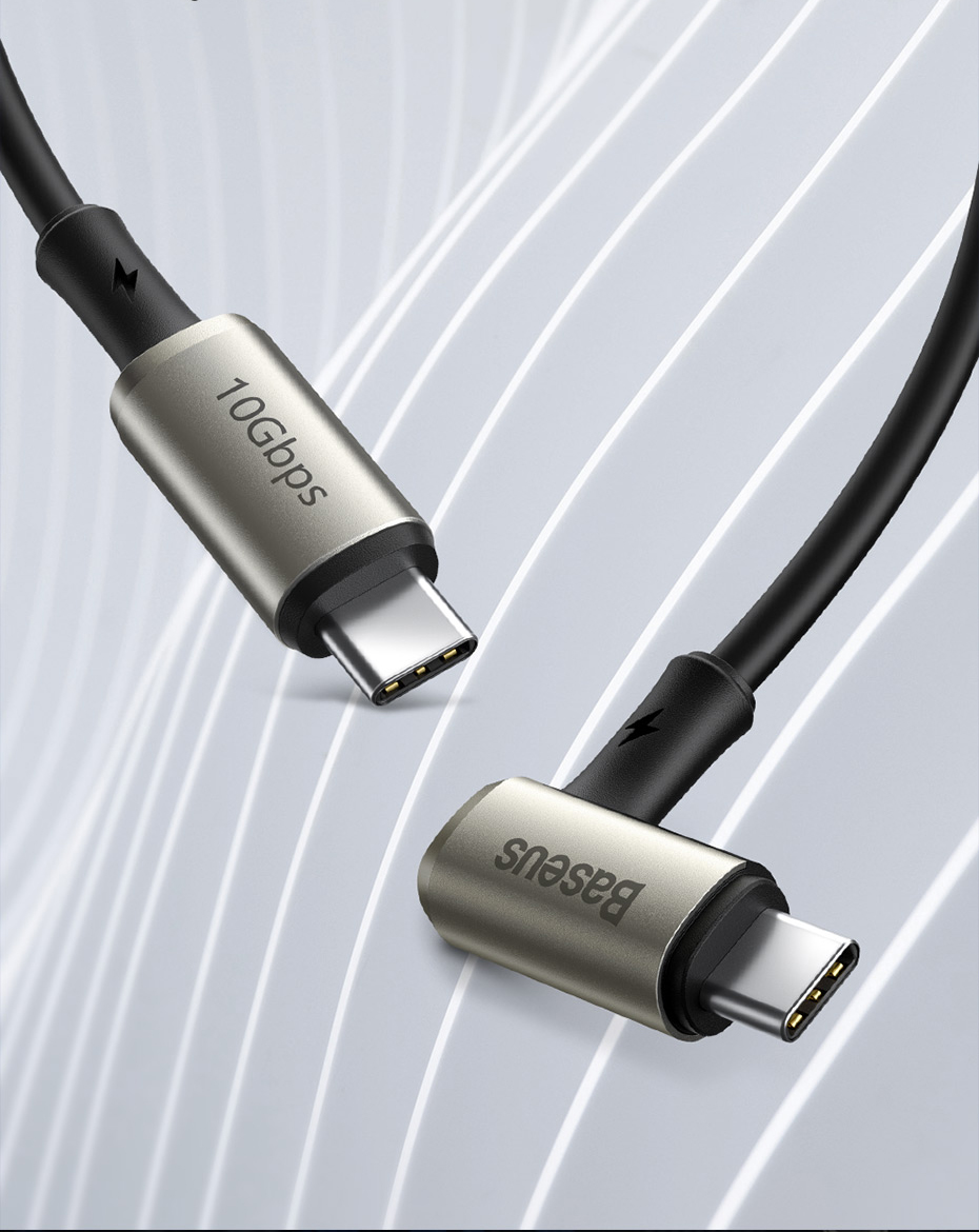 Cablu pentru incarcare si transfer de date Baseus Hammer, 2x USB Type-C, 4K, 100W, 5A, 1.5m, Negru/Gri 1 Lerato.ro
