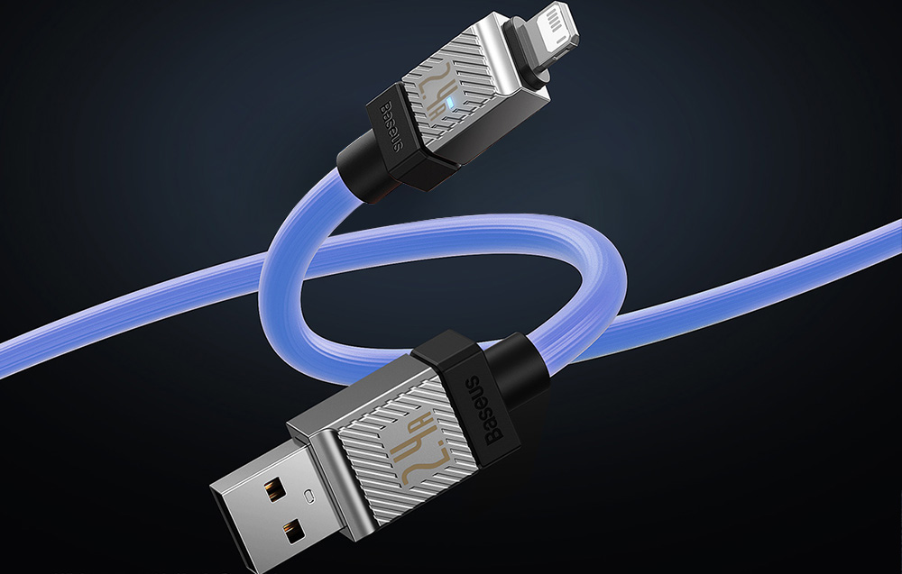 Cablu pentru incarcare si transfer de date Baseus CoolPlay, USB/Lightning, 2.4A, 1m, Albastru 1 Lerato.ro