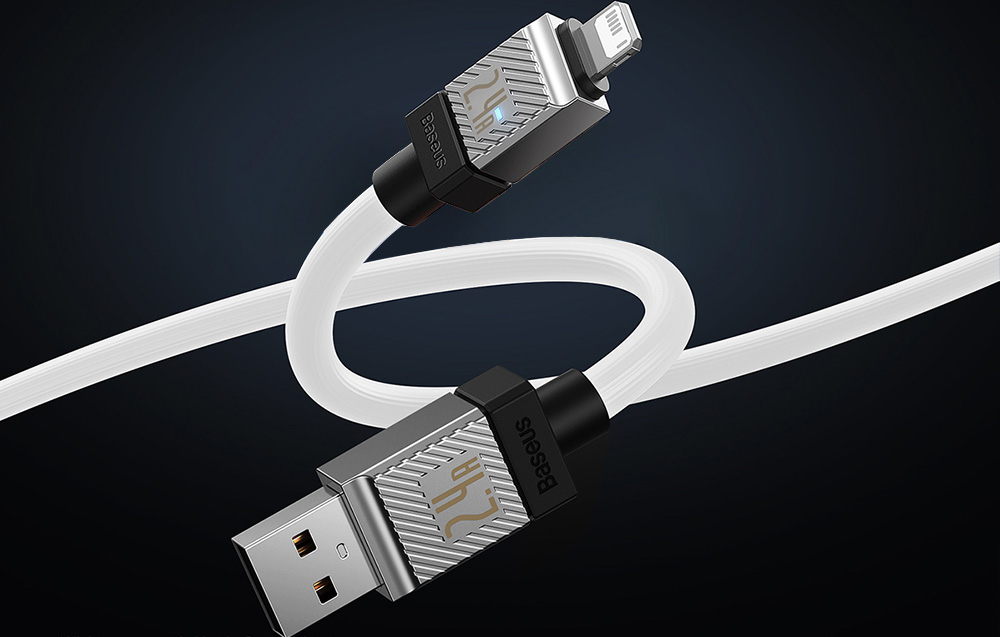 Cablu pentru incarcare si transfer de date Baseus CoolPlay, USB/Lightning, 2.4A, 1m, Alb 1 Lerato.ro