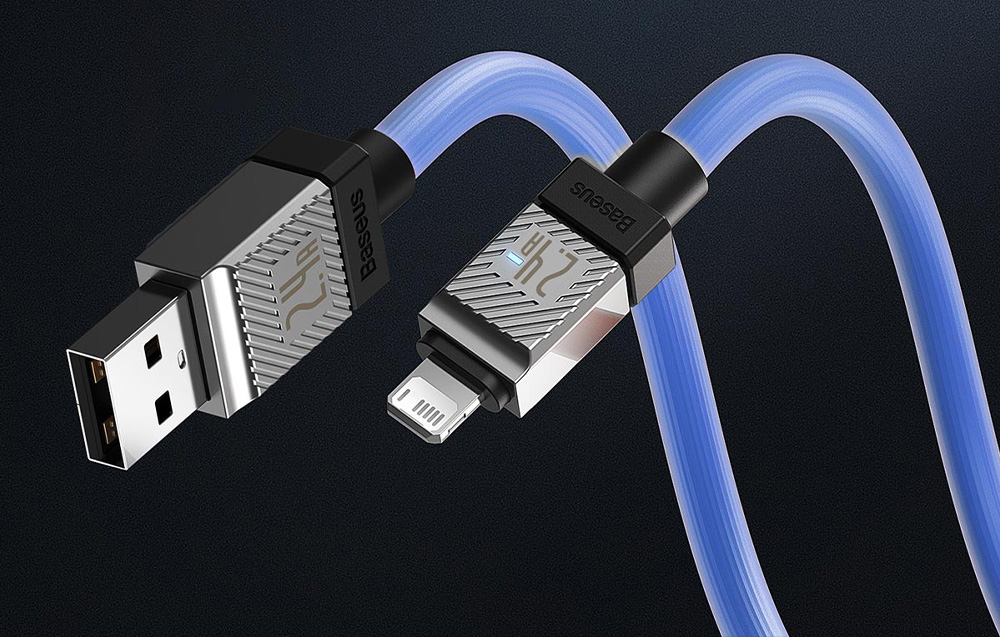 Cablu pentru incarcare si transfer de date Baseus CoolPlay, USB/Lightning, 2.4A, 2m, Albastru 1 Lerato.ro