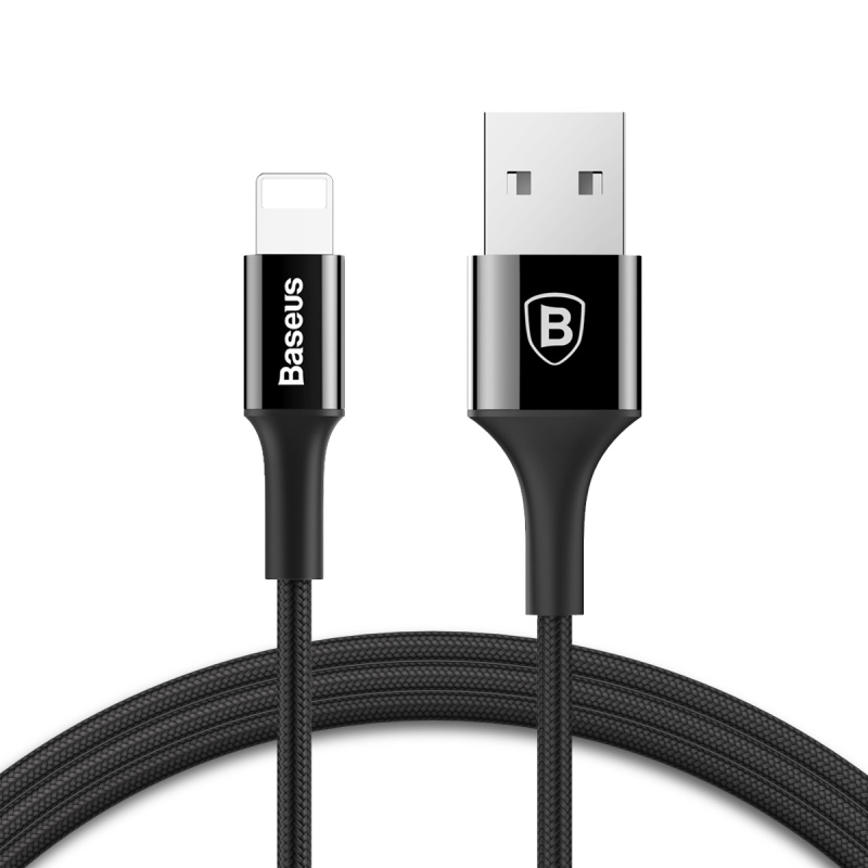 Cablu pentru incarcare si transfer de date Baseus Shining, USB/Lightning, LED, 2A, 1m, Negru 1 Lerato.ro
