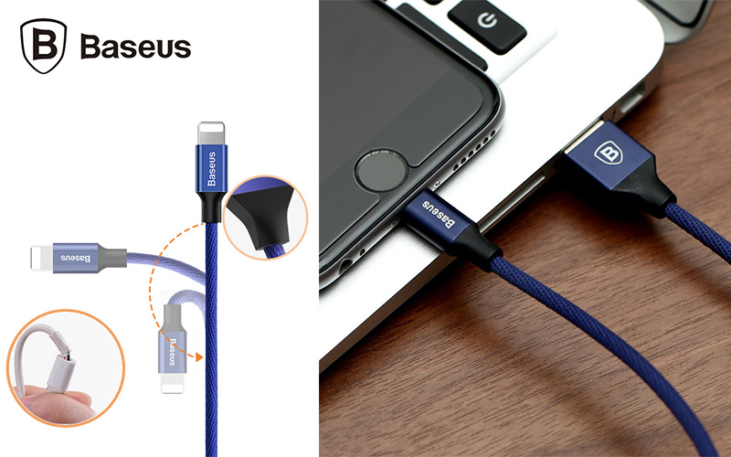 Cablu pentru incarcare si transfer de date Baseus Yiven, USB/Lightning, 2A, 1.8m, Rosu 1 Lerato.ro