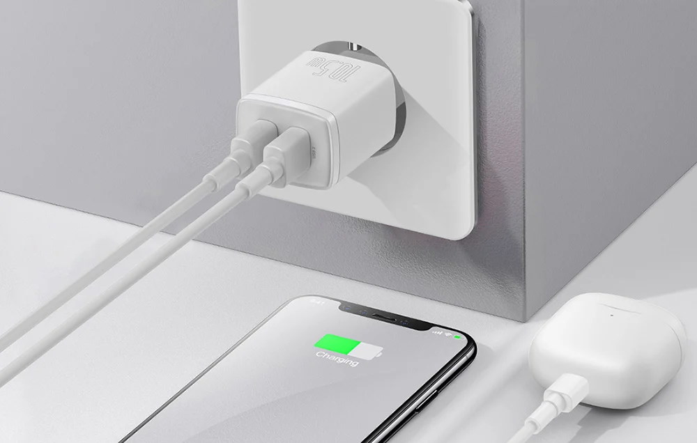 Incarcator retea rapid Baseus Compact, 2x USB, Quick Charge, 10.5W, 2.1A, Alb 1 Lerato.ro