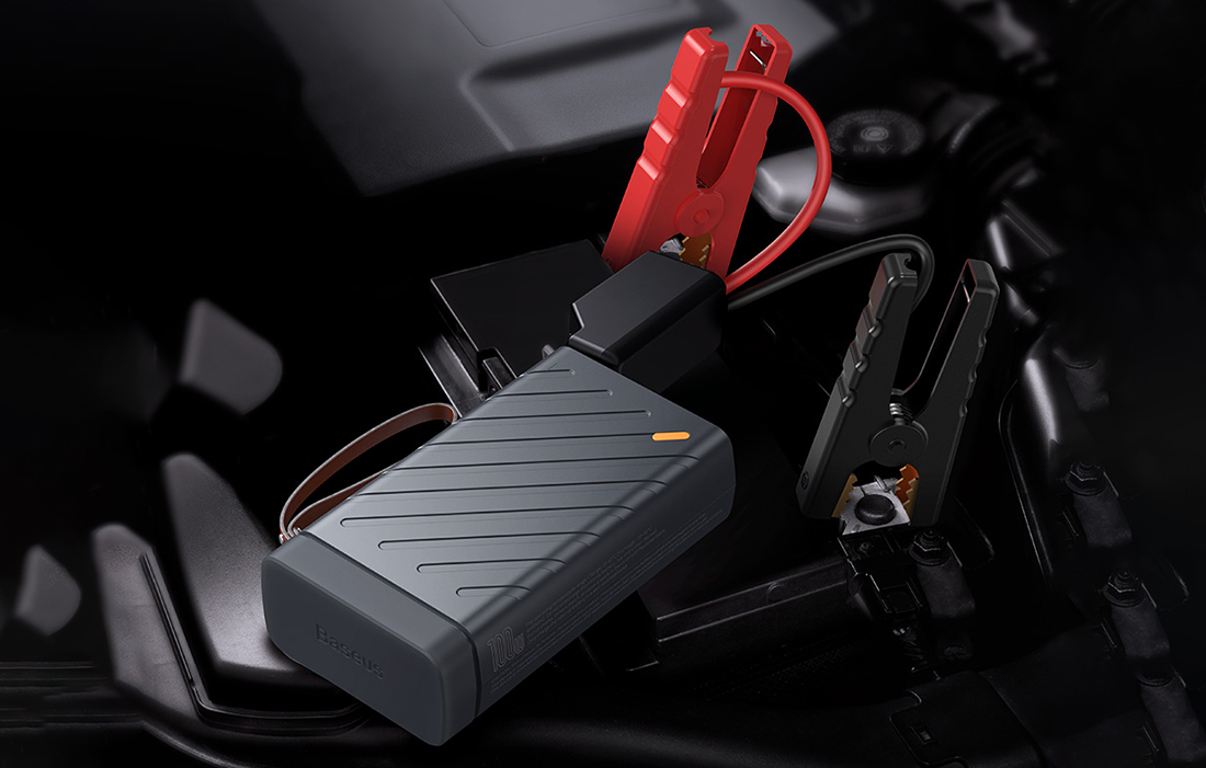 Redresor auto Baseus Reboost Jump Starter, cu clesti pentru pornire motor diesel sau benzina, 4000mAh, 1600A, USB/USB-C, cu lanterna, folosit ca powerbank, Negru 1 Lerato.ro