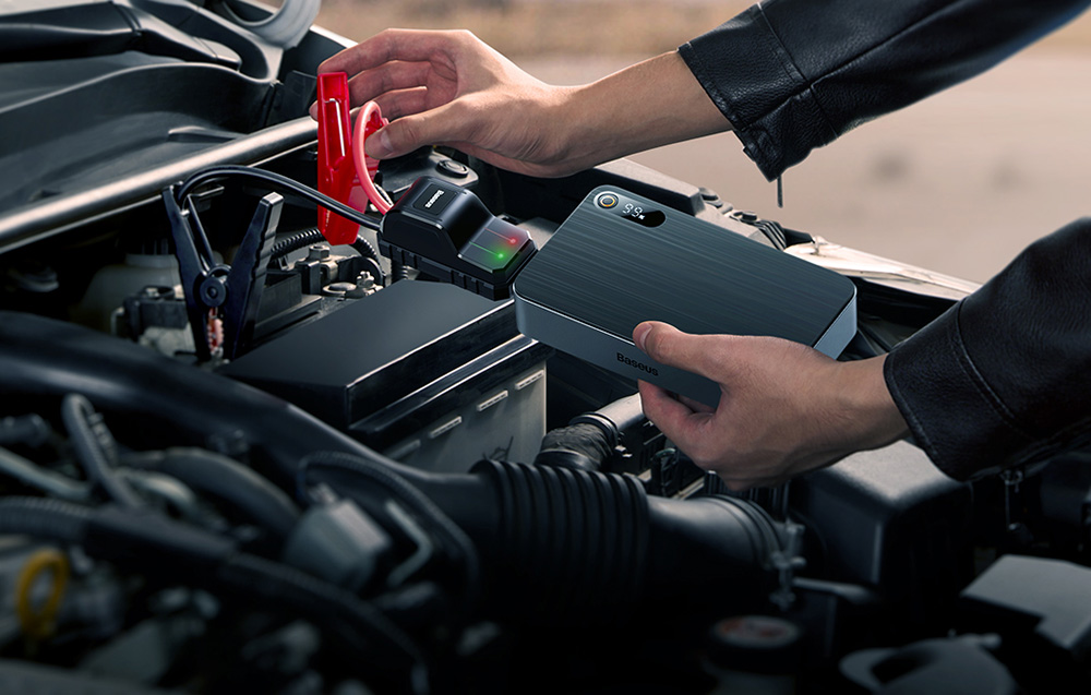 Redresor auto Baseus Super Energy Pro Jump Starter, cu clesti pentru pornire motor diesel sau benzina, 12000mAh, 1200A, USB/USB-C, cu lanterna, folosit ca powerbank, Negru 1 Lerato.ro