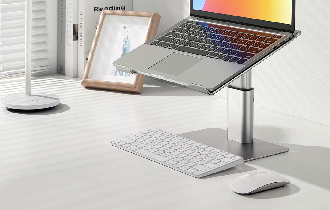 Stand universal laptop Baseus Metal, Ajustabil, Aluminiu, Argintiu 1 Lerato.ro