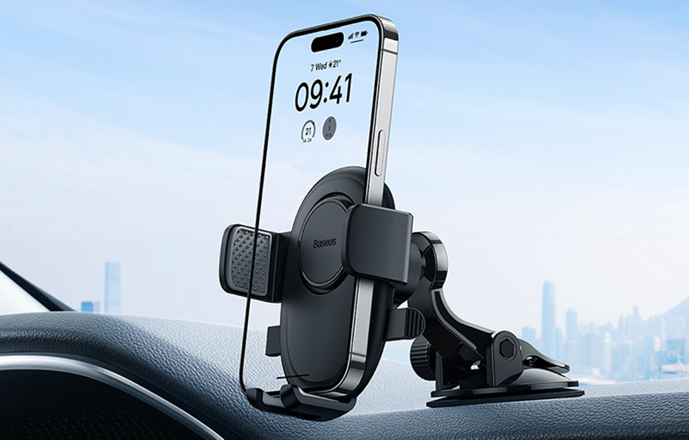 Suport auto Baseus Ultra Control Lite, Auto Clamping, Dashboard Mount, Rotire 360 grade, Negru 1 Lerato.ro