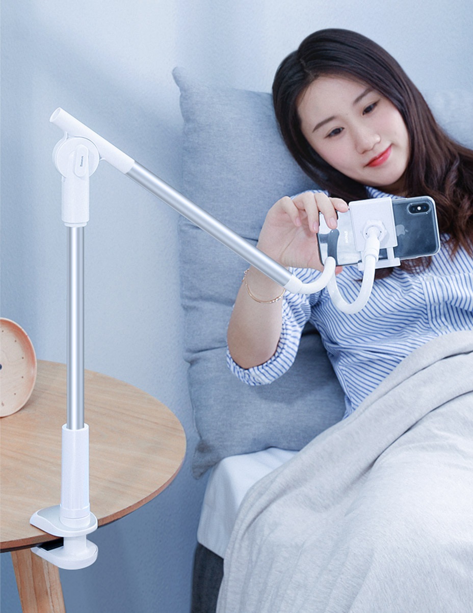 Suport universal telefon Baseus Lazy Holder, ajustabil, Gri 1 Lerato.ro