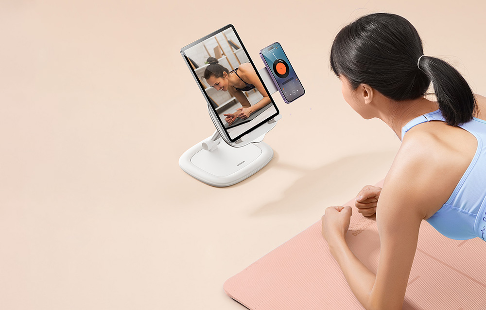 Suport universal tableta si telefon Baseus Seashell, Ajustabil, Alb 1 Lerato.ro