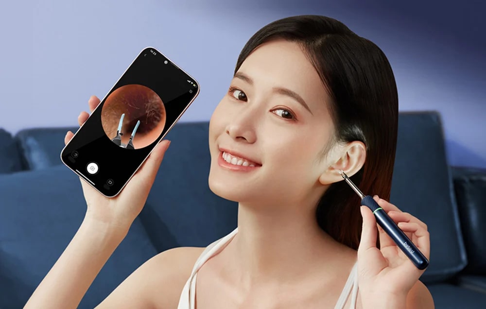 Otoscop cu camera pentru curatarea urechilor Bebird Note 5, 10MP, 230 mAh, Control aplicatie, Albastru 1 Lerato.ro