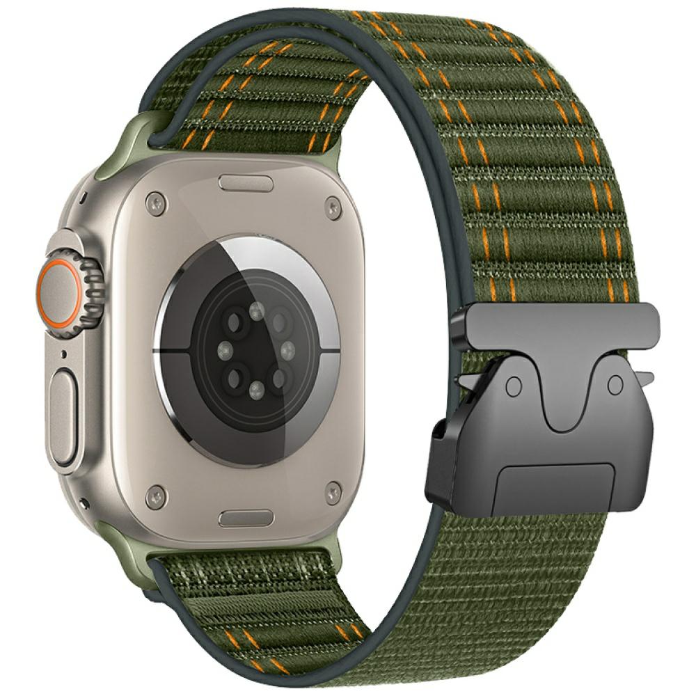 Curea Beline Diagonal Style Parachute Strap compatibila cu Apple Watch 38/40/41mm, Verde 1 Lerato.ro