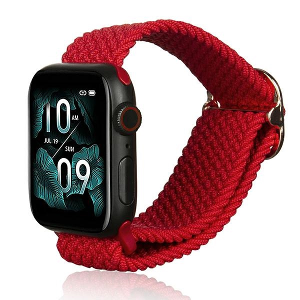 Curea Beline Textile Strap compatibila cu Apple Watch 38/40/41mm, Rosu 1 Lerato.ro