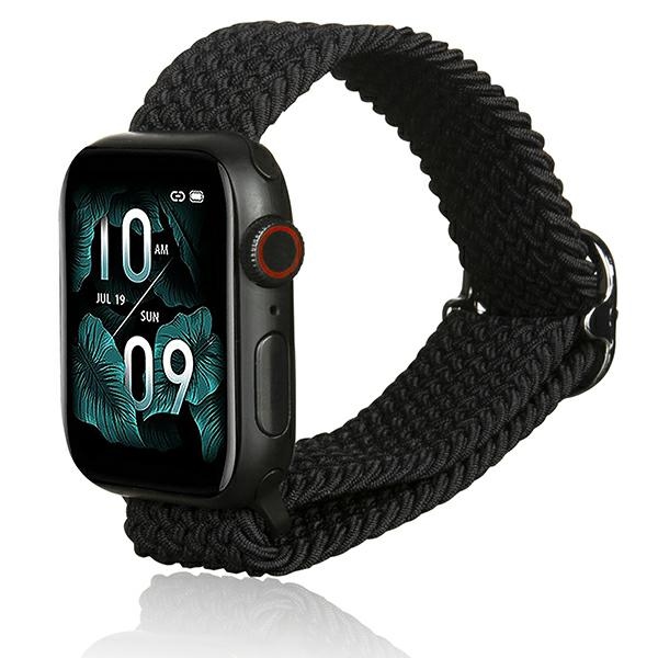 Curea Beline Textile Strap compatibila cu Apple Watch 38/40/41mm, Negru 1 Lerato.ro