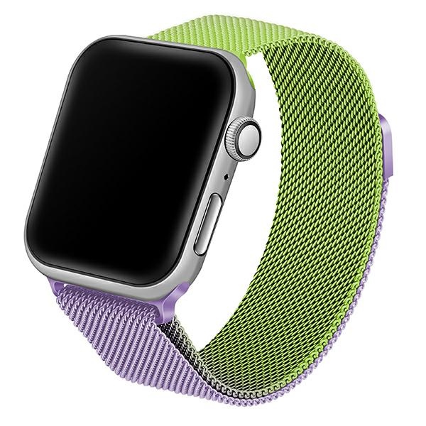 Curea Beline Steel Strap compatibila cu Apple Watch 38/40/41mm, Verde / Mov 1 Lerato.ro