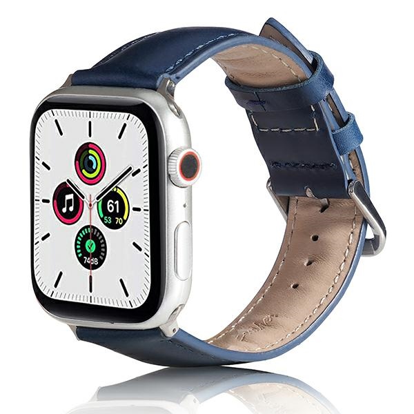 Curea Beline Leather Strap compatibila cu Apple Watch 38/40/41mm, Albastru 1 Lerato.ro