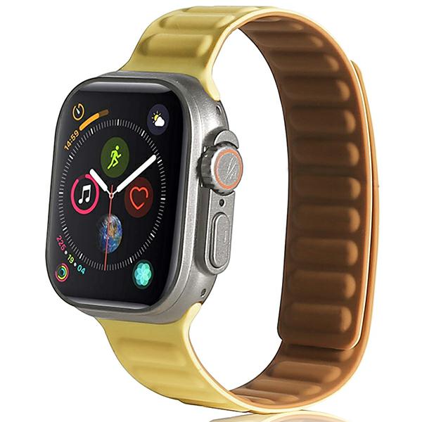 Curea Beline Magnetic Strap compatibila cu Apple Watch 38/40/41mm, Galben 1 Lerato.ro