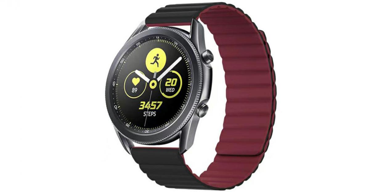 Curea universala din otel inoxidabil Beline Magnetic, 20mm, Negru / Rosu 1 Lerato.ro