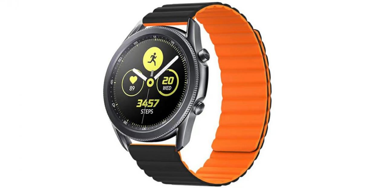 Curea universala din otel inoxidabil Beline Magnetic, 20mm, Negru / Portocaliu 1 Lerato.ro