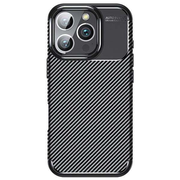 Carcasa Beline Carbon Armor compatibila cu iPhone 17 Pro, Negru 1 Lerato.ro