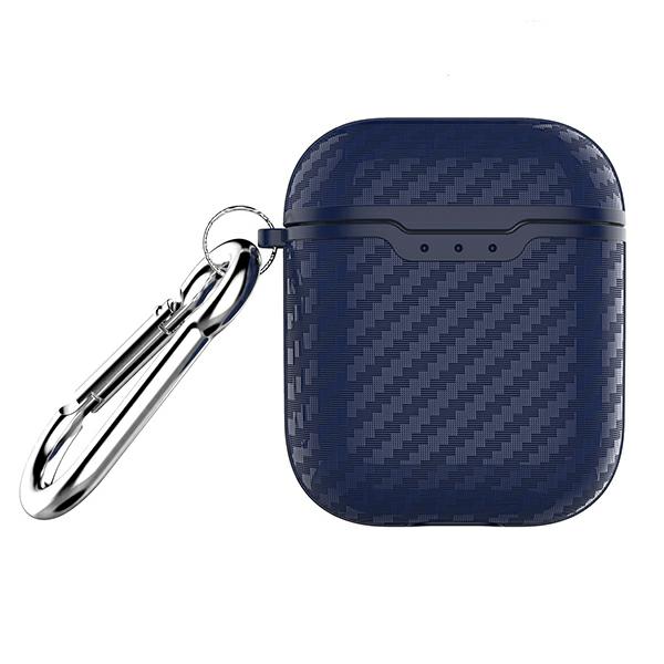 Carcasa Beline Carbon Cover compatibila cu Apple AirPods 1/2, Albastru 1 Lerato.ro
